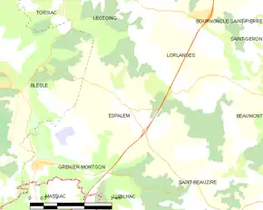 Poziția localității Espalem