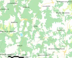 Poziția localității Félines