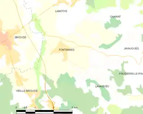 Poziția localității Fontannes
