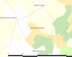 Poziția localității Frugères-les-Mines