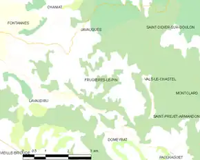 Poziția localității Frugières-le-Pin