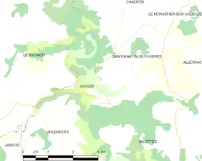 Poziția localității Goudet