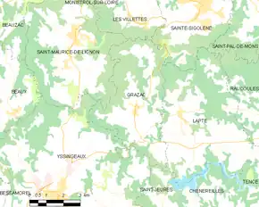 Poziția localității Grazac