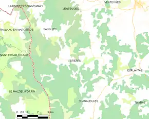 Poziția localității Grèzes