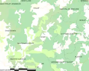 Poziția localității Josat