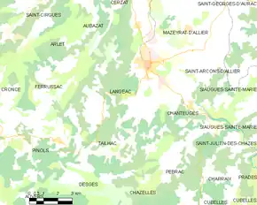 Poziția localității Langeac