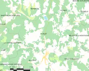 Poziția localității Monlet