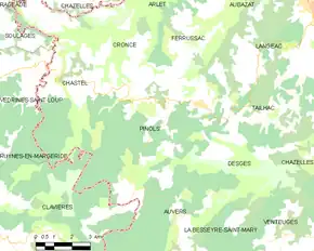 Poziția localității Pinols