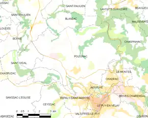 Poziția localității Polignac