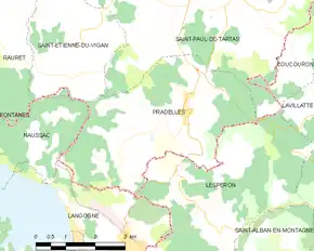Poziția localității Pradelles