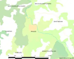 Poziția localității Prades