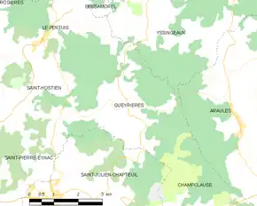 Poziția localității Queyrières
