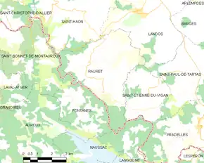 Poziția localității Rauret