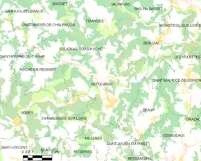 Poziția localității Retournac