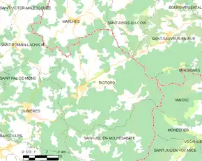 Poziția localității Riotord