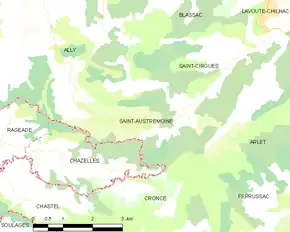 Poziția localității Saint-Austremoine