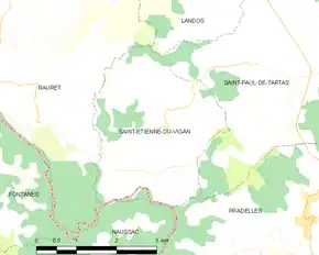 Poziția localității Saint-Étienne-du-Vigan