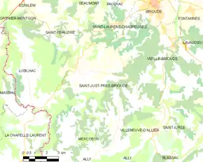 Poziția localității Saint-Just-près-Brioude