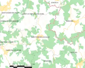 Poziția localității Saint-Romain-Lachalm