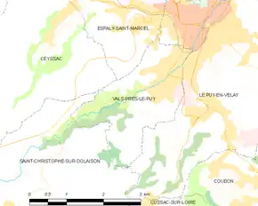 Poziția localității Vals-près-le-Puy