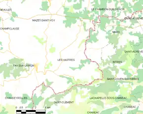 Poziția localității Les Vastres