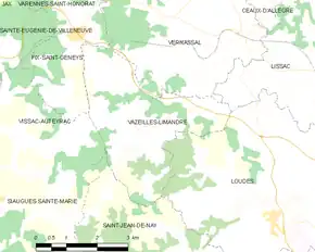 Poziția localității Vazeilles-Limandre