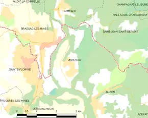 Poziția localității Vézézoux