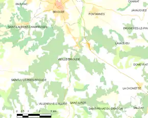 Poziția localității Vieille-Brioude