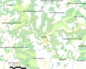 Poziția localității Vorey-sur-Arzon