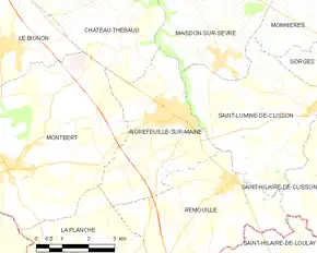 Poziția localității Aigrefeuille-sur-Maine