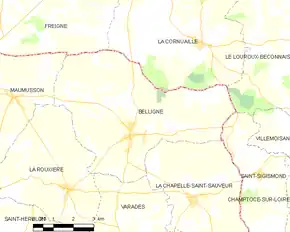 Poziția localității Belligné