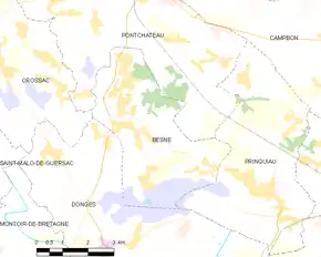 Poziția localității Besné