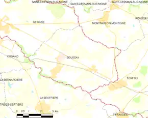 Poziția localității Boussay