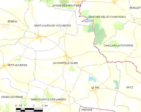 Poziția localității La Chapelle-Glain