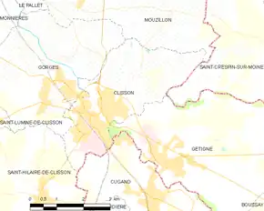 Poziția localității Clisson