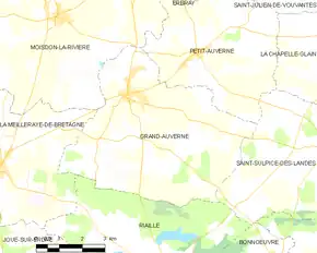 Poziția localității Grand-Auverné