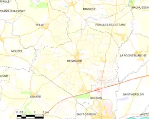 Poziția localității Mésanger