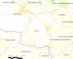 Poziția localității Paulx