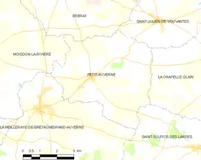 Poziția localității Petit-Auverné