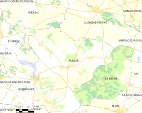 Poziția localității Plessé