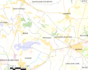 Poziția localității Prinquiau