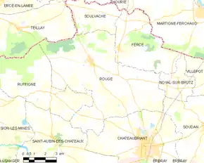 Poziția localității Rougé