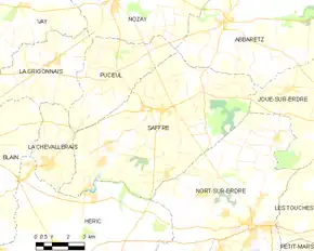 Poziția localității Saffré