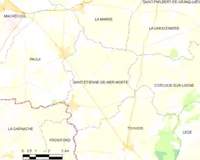 Poziția localității Saint-Étienne-de-Mer-Morte