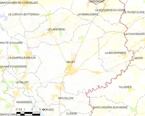 Poziția localității Vallet