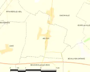 Poziția localității Ascoux