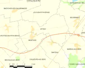 Poziția localității Attray