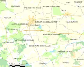 Poziția localității Auvilliers-en-Gâtinais