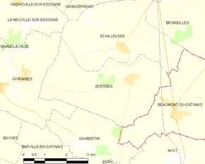 Poziția localității Boësses