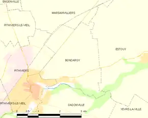Poziția localității Bondaroy